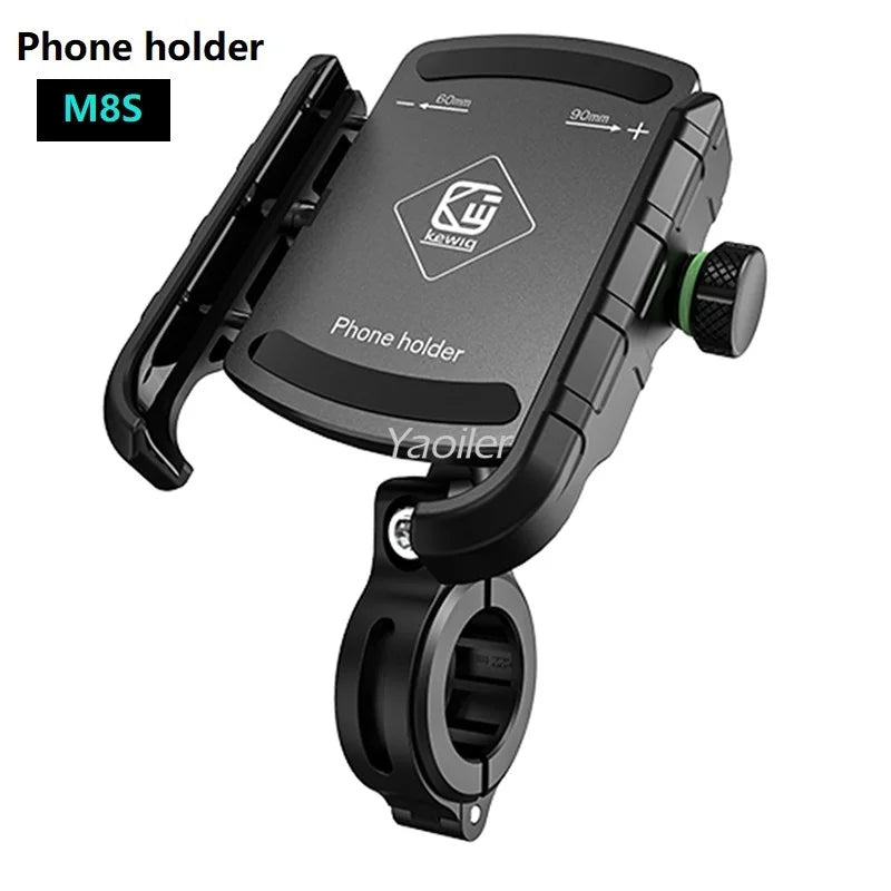 Aluminum Anti-Vibration Motorcycle Phone Mount Holder 1S Lock Camera Friendly Anti-Theft Handlebar for Bike Bicycle Scooter ATV