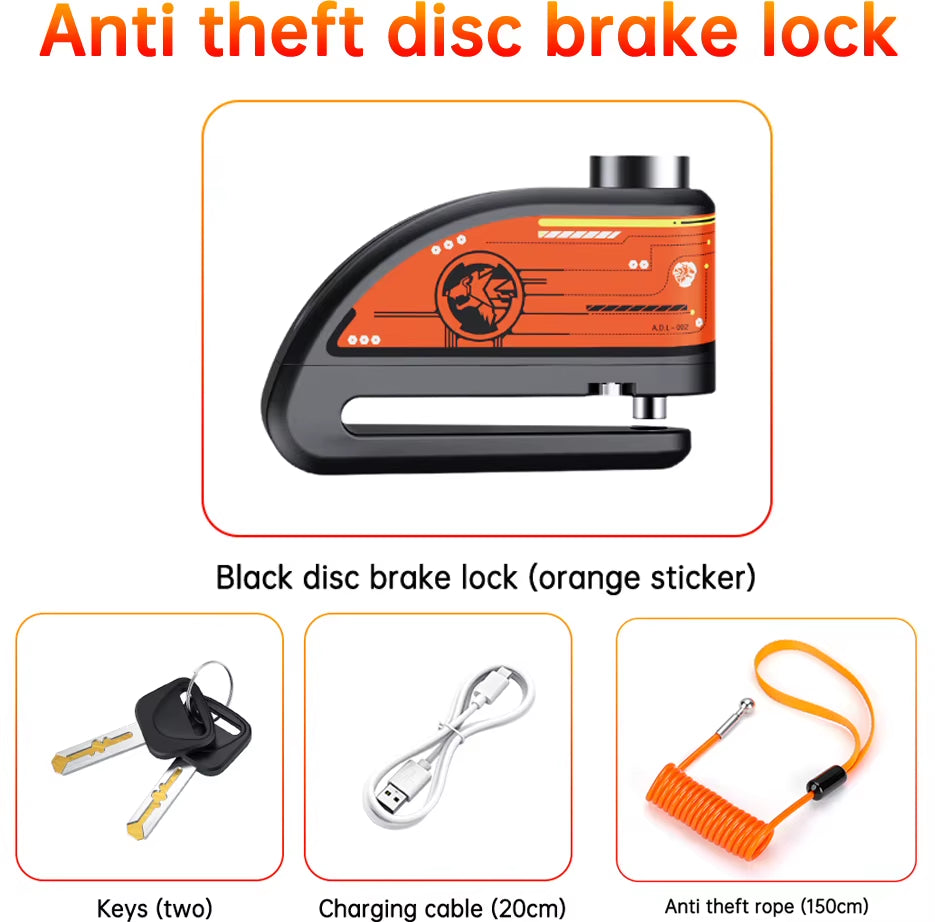 Anchtek Motorcycle Alarm Disc Brake Lock Security Moto Wheel Disk Padlock Waterproof 110Db Loud anti Theft Alarma Motocicleta