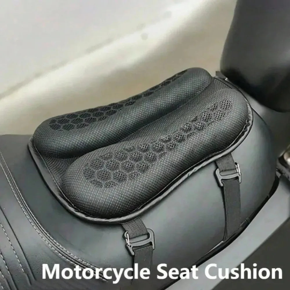 Motorcycle Seat Cushion 3D Honeycomb Gel - Universal Breathable Pad, Anti-Slip & Shock-Absorbing for Harley/Honda/Yamaha