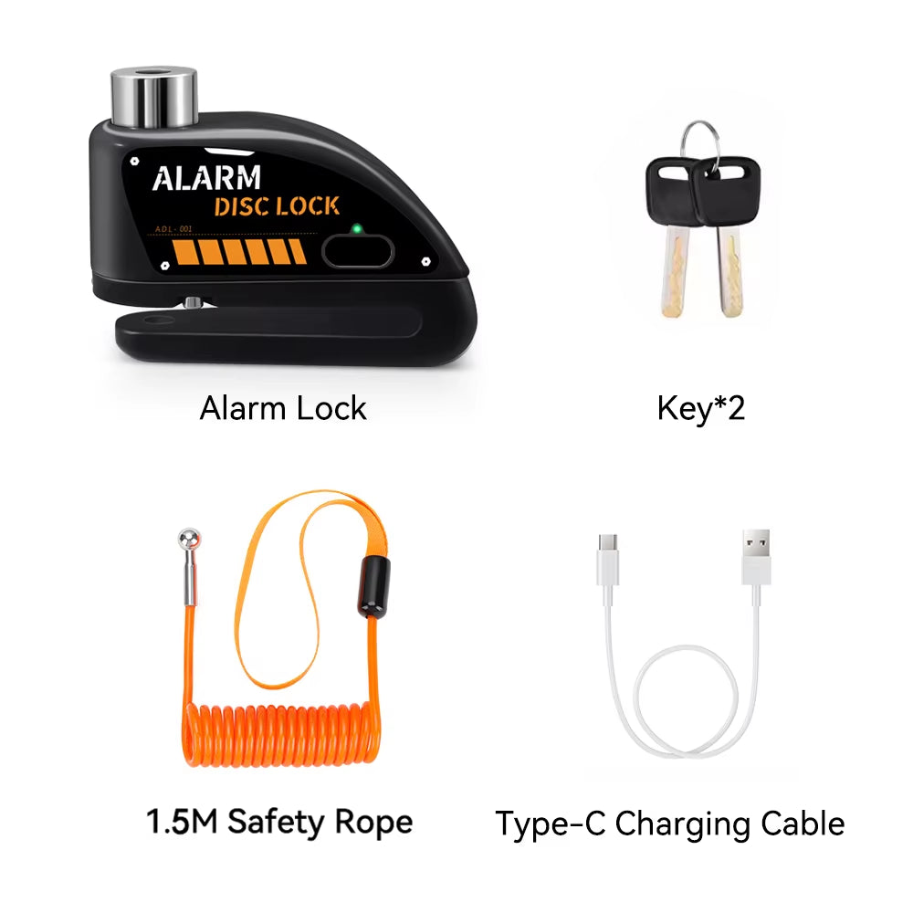 Motorcycle Alarm Disc Brake Lock Security Moto Wheel Disk Padlock Waterproof 110Db Loud anti Theft Alarma Motocicleta