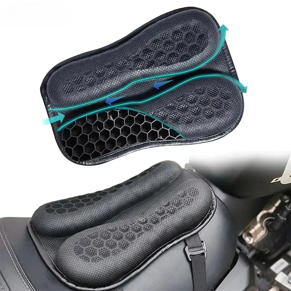 Motorcycle Seat Cushion 3D Honeycomb Gel - Universal Breathable Pad, Anti-Slip & Shock-Absorbing for Harley/Honda/Yamaha