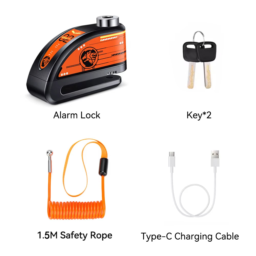 Motorcycle Alarm Disc Brake Lock Security Moto Wheel Disk Padlock Waterproof 110Db Loud anti Theft Alarma Motocicleta