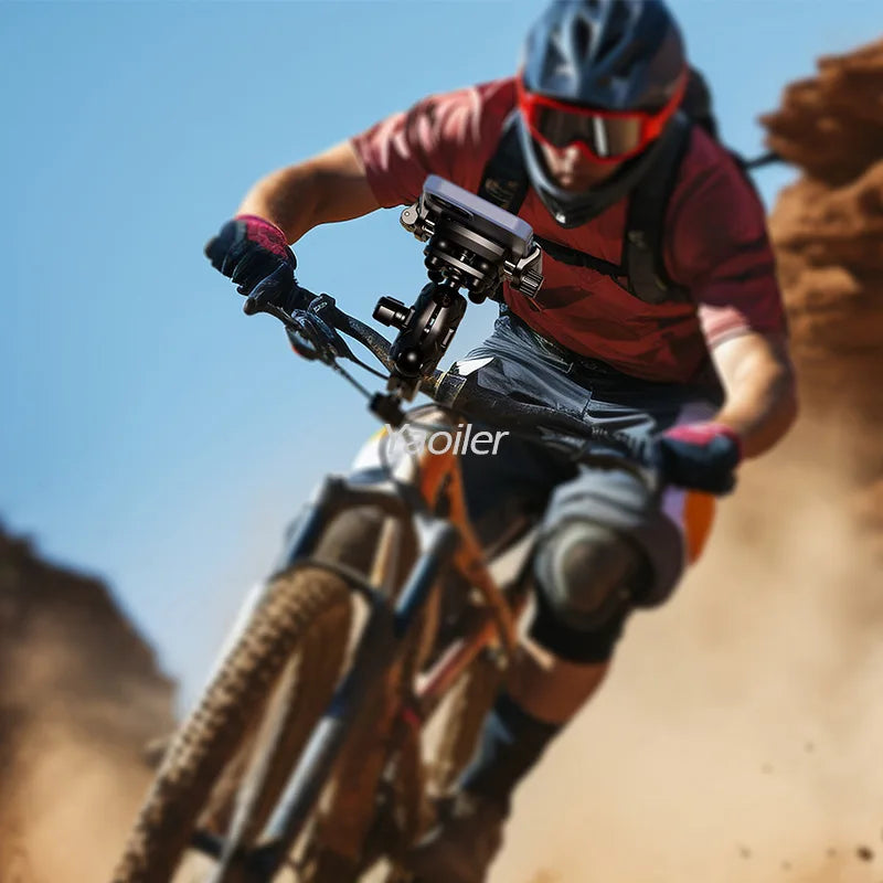 Aluminum Anti-Vibration Motorcycle Phone Mount Holder 1S Lock Camera Friendly Anti-Theft Handlebar for Bike Bicycle Scooter ATV