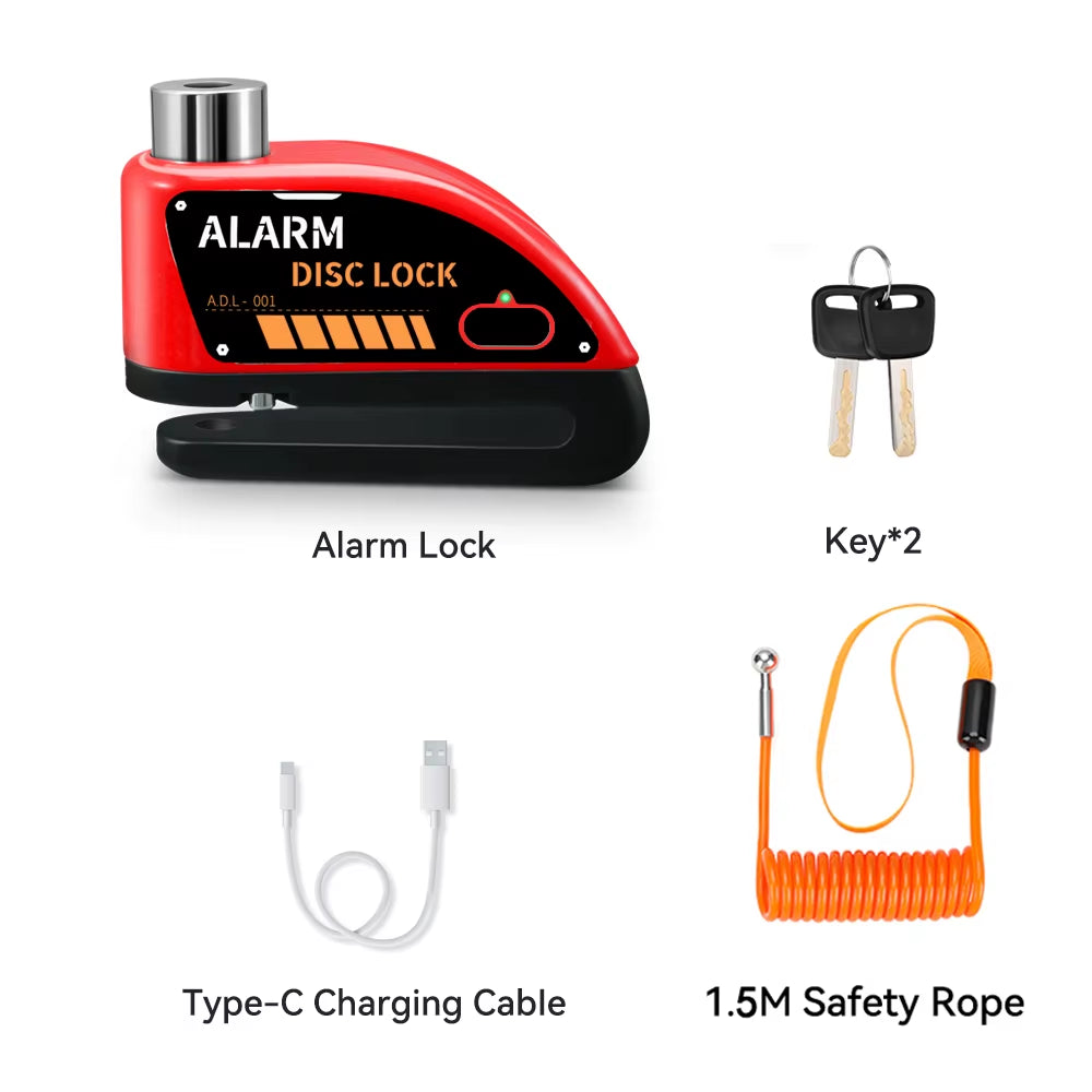 Anchtek Motorcycle Alarm Disc Brake Lock Security Moto Wheel Disk Padlock Waterproof 110Db Loud anti Theft Alarma Motocicleta