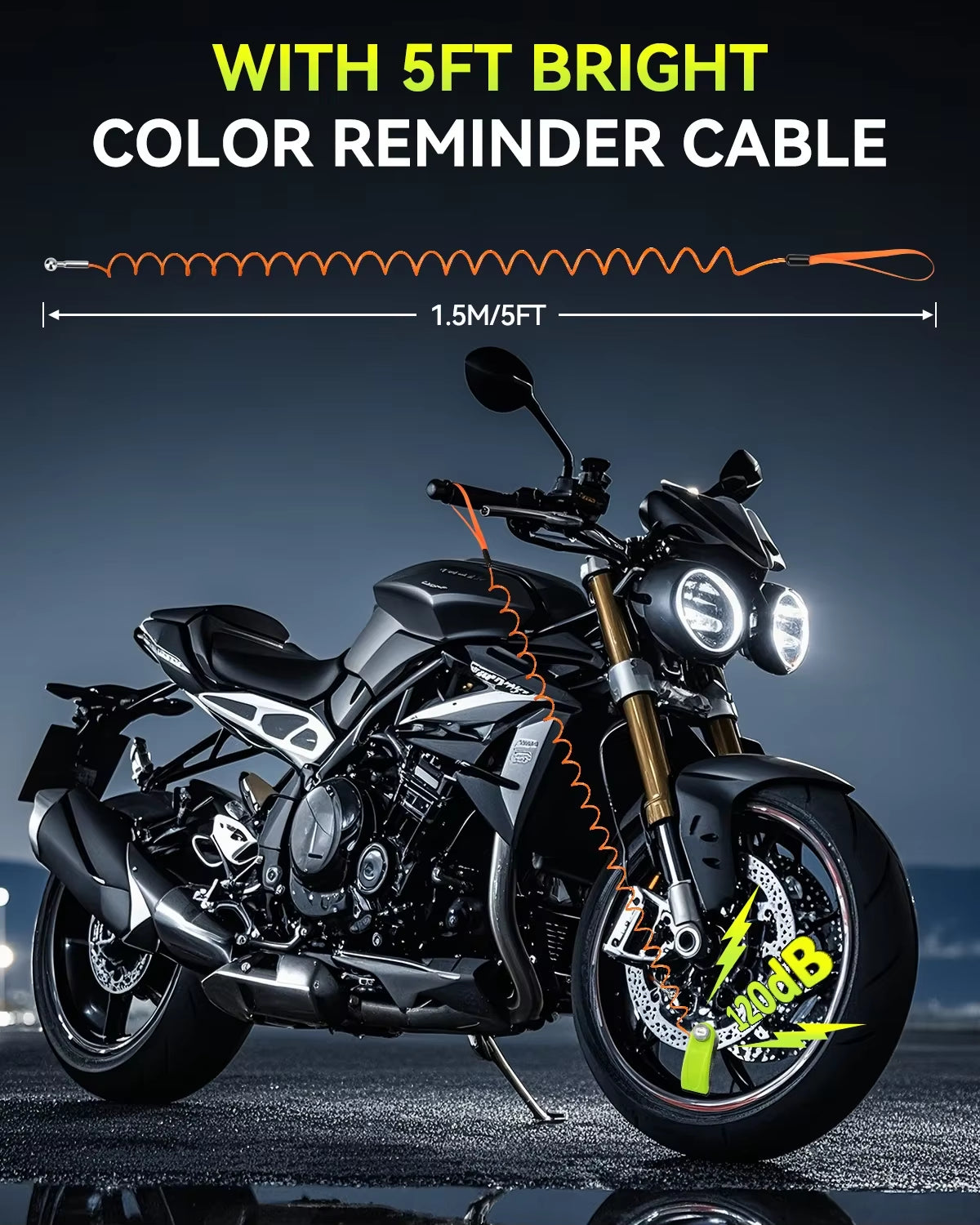 Motorcycle Alarm Disc Brake Lock Security Moto Wheel Disk Padlock Waterproof 110Db Loud anti Theft Alarma Motocicleta