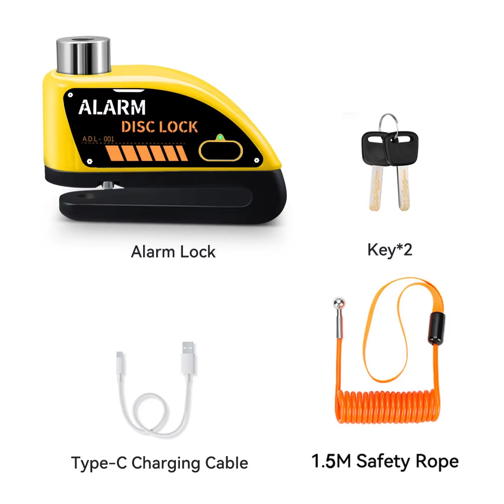 Anchtek Motorcycle Alarm Disc Brake Lock Security Moto Wheel Disk Padlock Waterproof 110Db Loud anti Theft Alarma Motocicleta