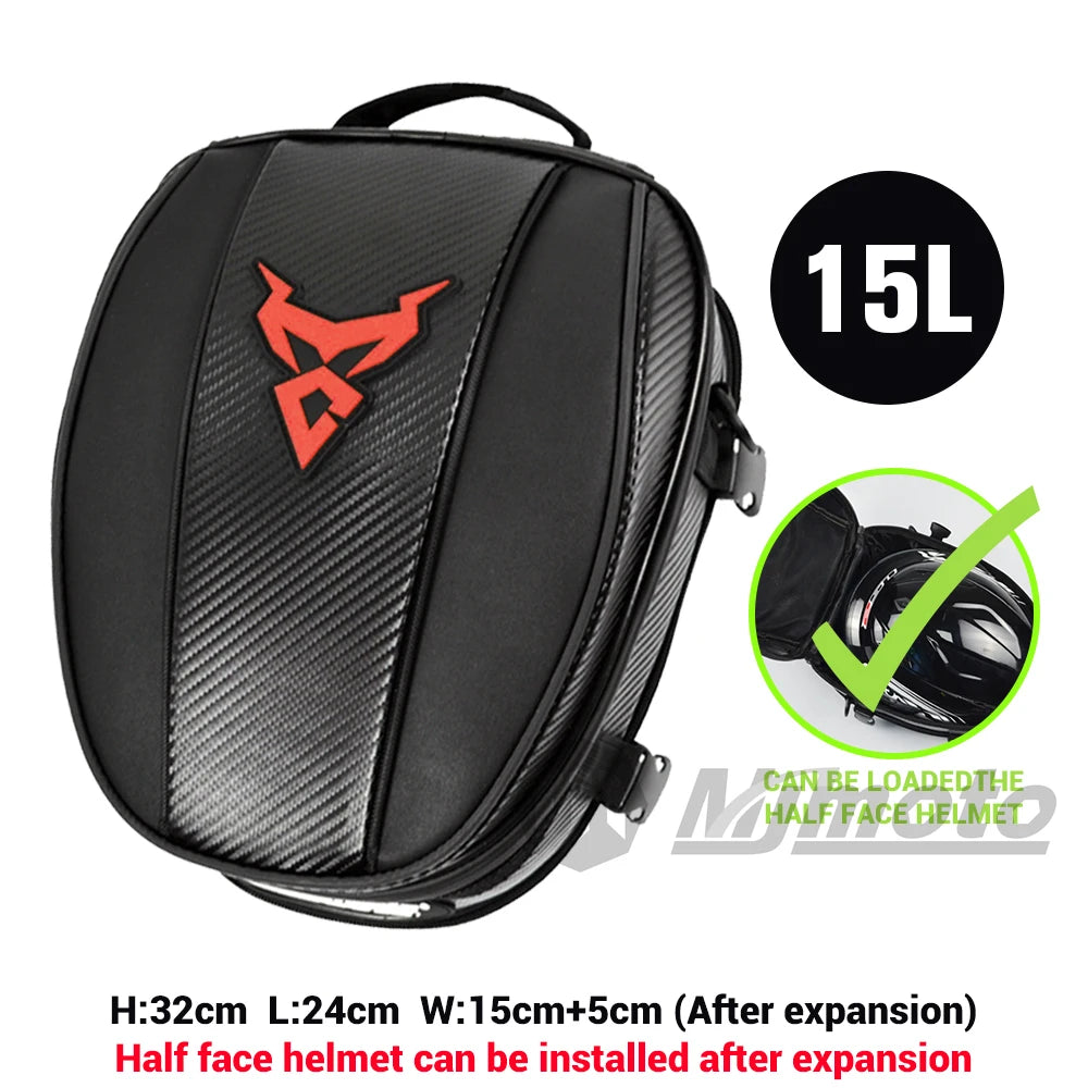 Waterproof Motorcycle Tail Bag Multifunction Motorcycle Rear Seat Bag High Capacity Motorcycle Bag Rider Backpack